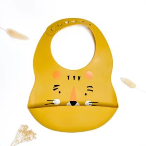 BAVAGLINO IN SILICONE "LÉANDRE IL LEONE" / GIALLO SENAPE