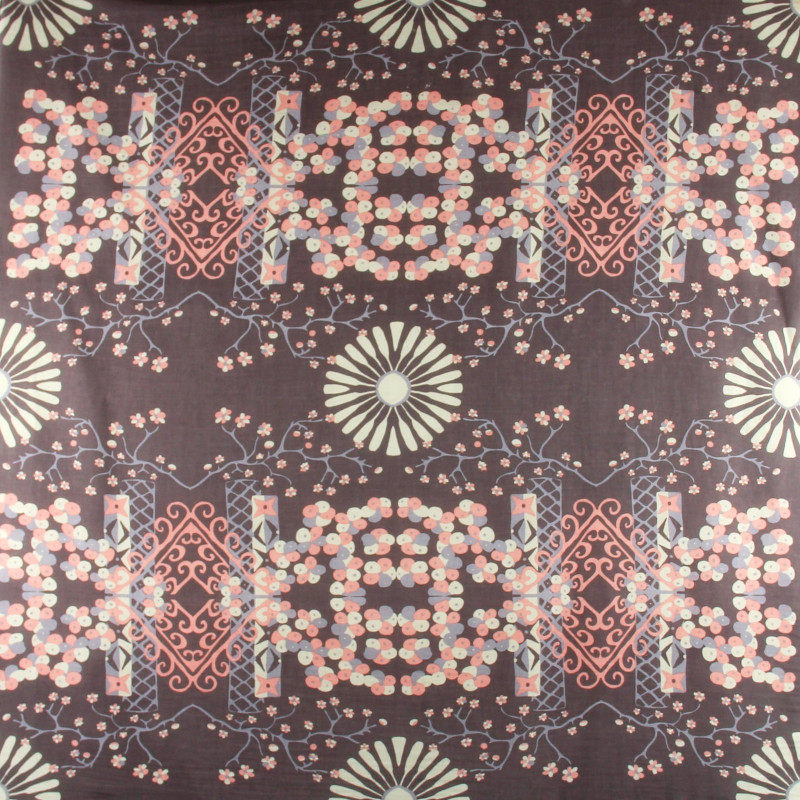 FOULARD CARRÉ IN COTONE BIO "MARIKO" MARRON | LES BELLES VAGABONDES - immagine 3