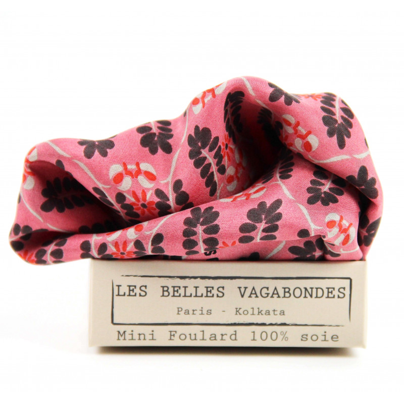 MINI FOULARD "ALBERTINE" ROSE | LES BELLES VAGABONDES - immagine 2