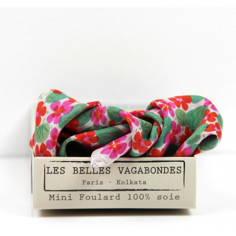 MINI FOULARD "CAPUCINE" FUCSIA | LES BELLES VAGABONDES - immagine 3