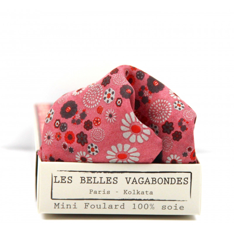 MINI FOULARD "HANAMI" ROSE | LES BELLES VAGABONDES - immagine 3