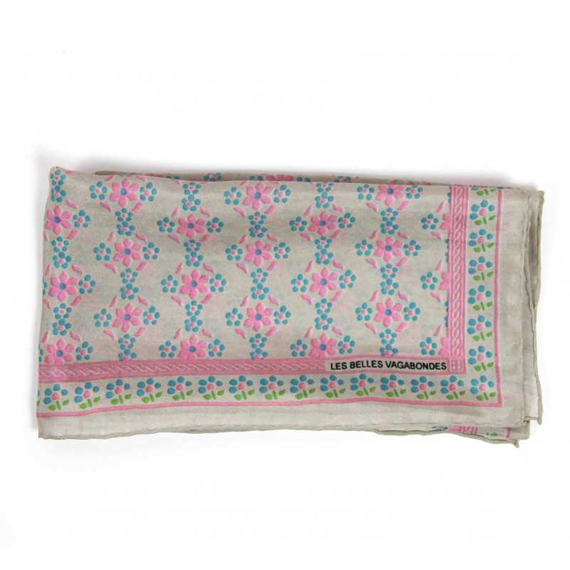 MINI FOULARD "NATASHA" ROSE FUCSIA | LES BELLES VAGABONDES - immagine 2