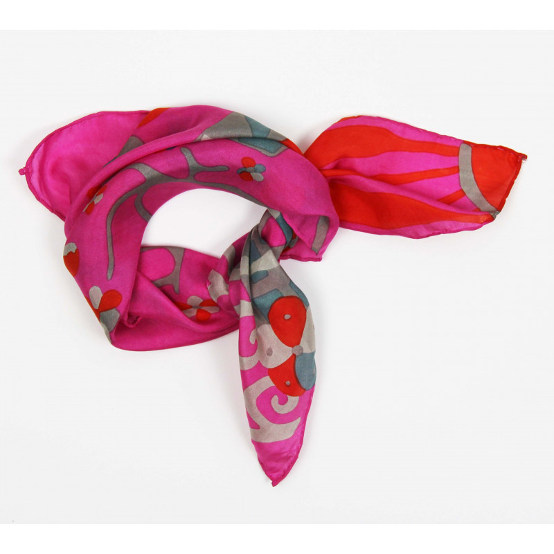 MINI FOULARD "SAKURA" FUCSIA | LES BELLES VAGABONDES - immagine 2