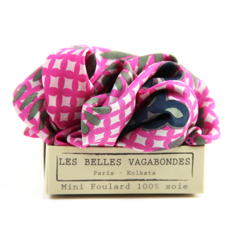 MINI FOULARD "SHIPPO" FUCSIA | LES BELLES VAGABONDES - immagine 3